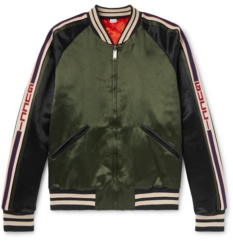 gucci bomber jacket green|Gucci men's denim trucker jacket.